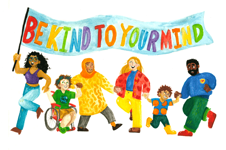 SCCCMH's 2025 Creative Arts High School Contest's Best in Show: Be Kind to Your Mind by Ella Vokes (10th grade) at Yale High School.