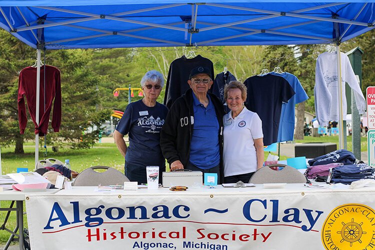 Members of the Algonac-Clay Historical Society share information during the Clay Days event about the organization and history of the area.