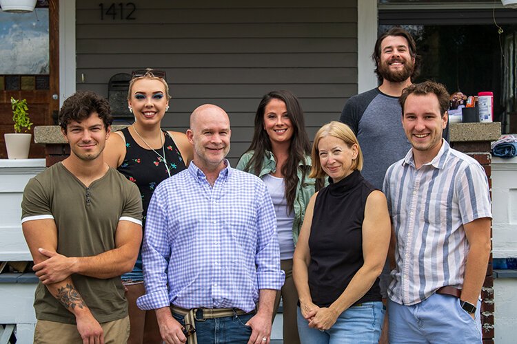 The cast and crew of "Gravid," Huron City Radio's pilot for its new web series pose for a photo.