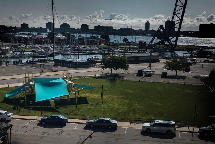 “The beauty of the stage (designed by Brian Dambacher) is that it’s completely mobile, so we can erect it anywhere with a few days’ notice and get on with our bad selves,” says Sadaat Hossain.