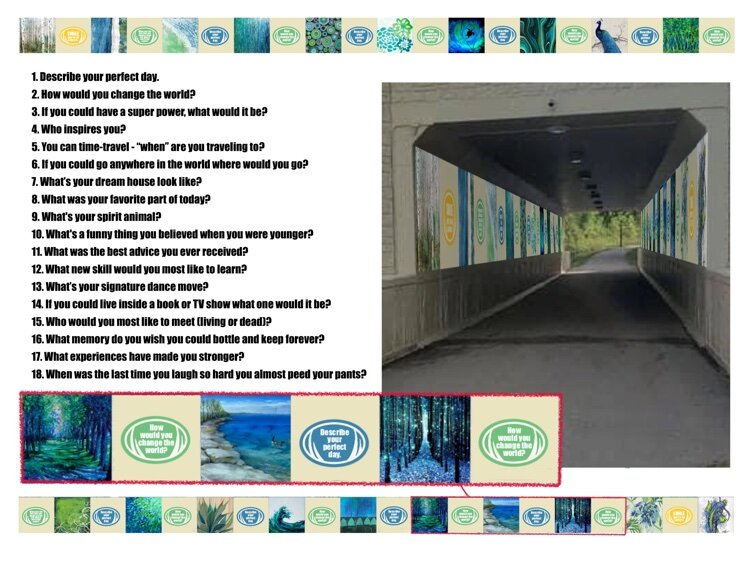An example of conversational prompts that could complement the mural project.