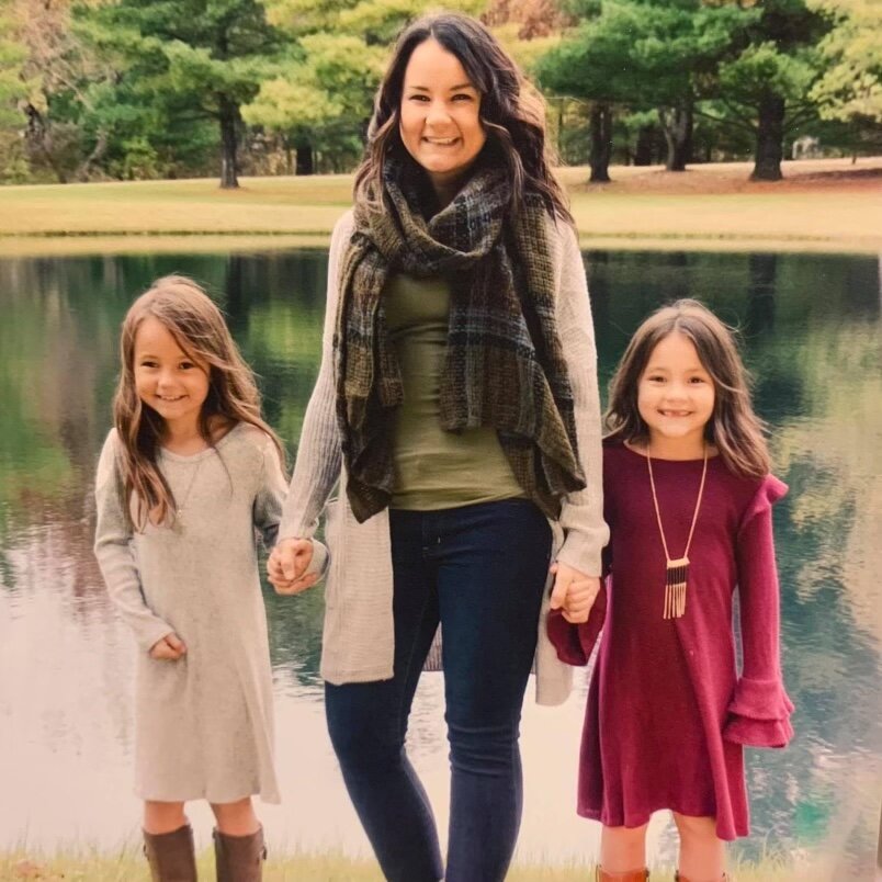 “This has all been about navigating with the times and adjusting to what comes,” says Hartwig, pictured here with her daughters.