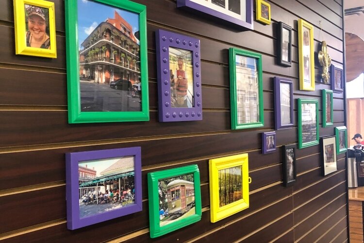 The cafe features photos from the Shiffletts favorite moments in New Orleans.