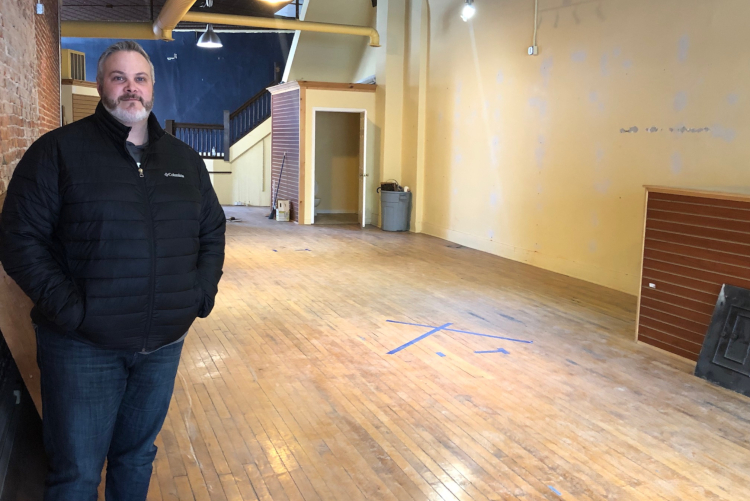 Station Manager Brian Smith shows of new office space for  Power 88.3 and Hope 99.7.