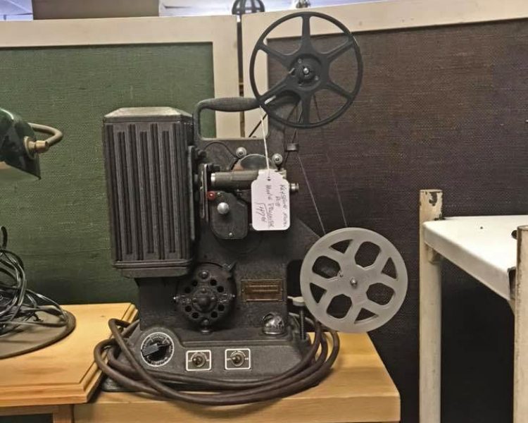 Antique enthusiasts can find many great pieces, like this projector at Back Porch Antiques.