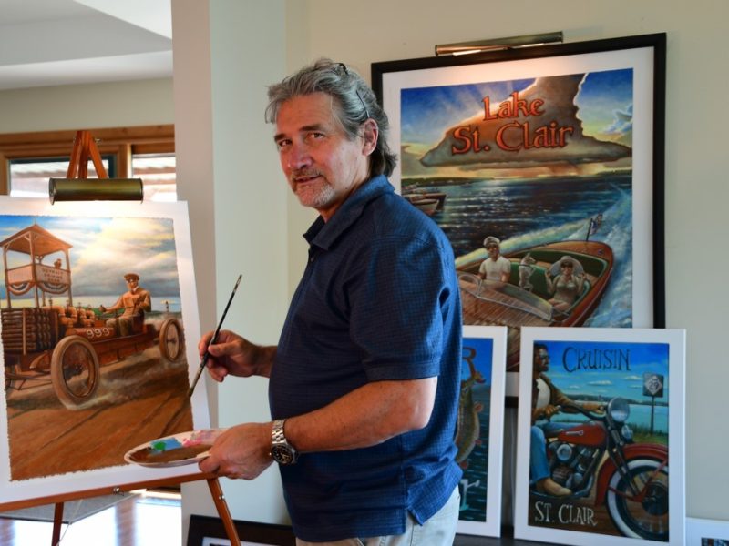 Artist Brady Harris loves meeting new people at art fairs.