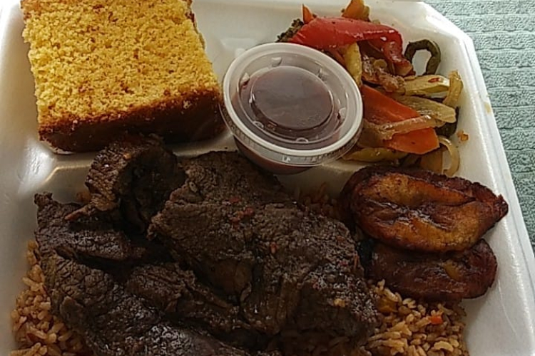 Beef Steak is one of many meals Mark Pack serves from the Jamaican Jerk