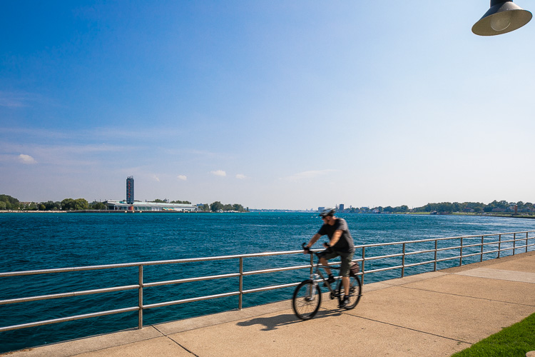 RIding along the water makes the trek easier.
