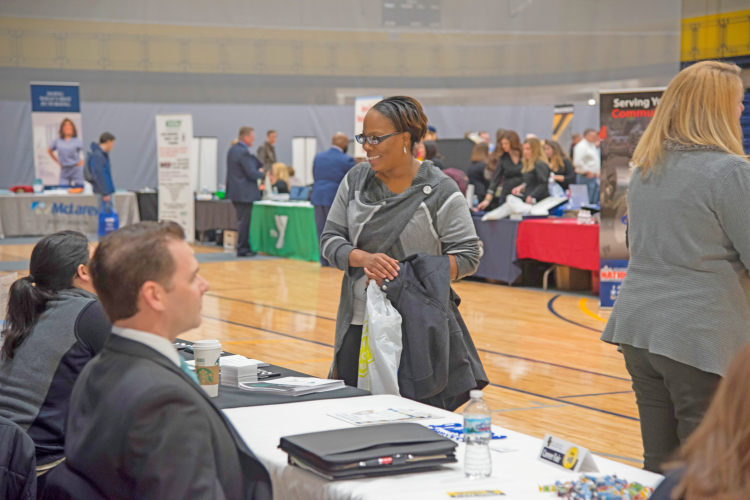 More than 79 employers attended a job fair earlier this year at the college.