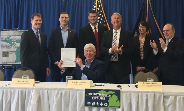 Gov. Rick Snyder created a panel to determine the best way to improve broadband service in the Blue Water region.