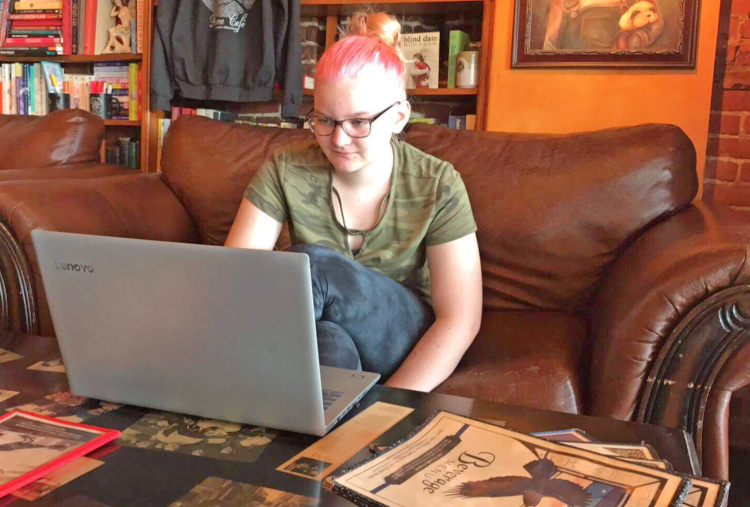 Sometimes getting an internet connection at home is impossible, so Sarah Shifflett heads to the Raven Cafe when she needs a reliable connection.