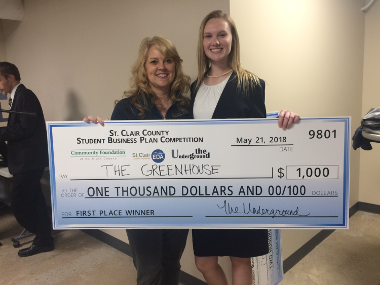 Kirsten Sparks, right, with Tina Frazer for the Economic Development Alliance of St. Clair County.