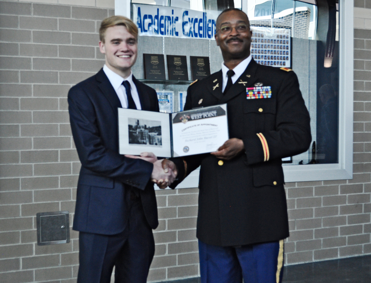 R.J. Russel with Col. James Ramsey./Karen Hain