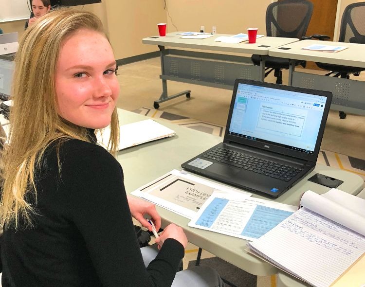 Kirsten Sparks hopes she'll win the business competition with her restaurant plans.