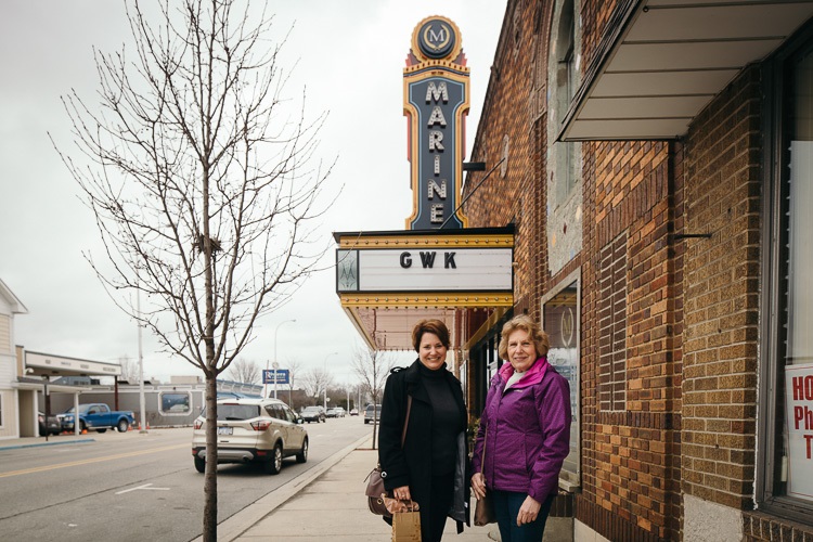 Penny Rose-Gray enjoys walking her dogs, Henry and Hankerton, in downtown Marine City./David Lewinski