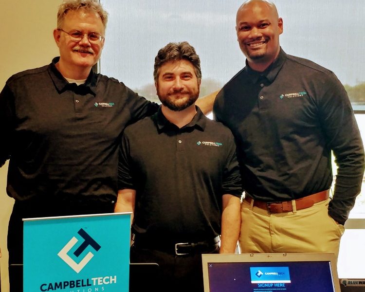 Joe Vandervest, Shawn Delano, and Jacob Brown at the Blue Water Business Expo.