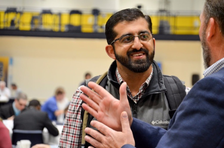 Paul Singh chats with participants at Startup School./Courtesy Anson Pavlov/Finch Multimedia
