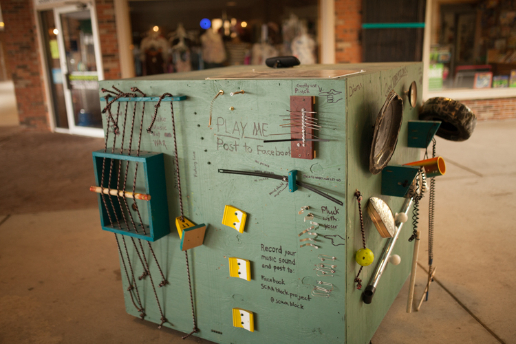 This interactive cube was designed by Dave Fry. Photo by Heather Burt