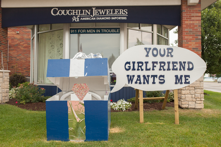One block became an engagement ring box thanks to the creative minds at Coughlin Jewelers. Photo by Heather Burt