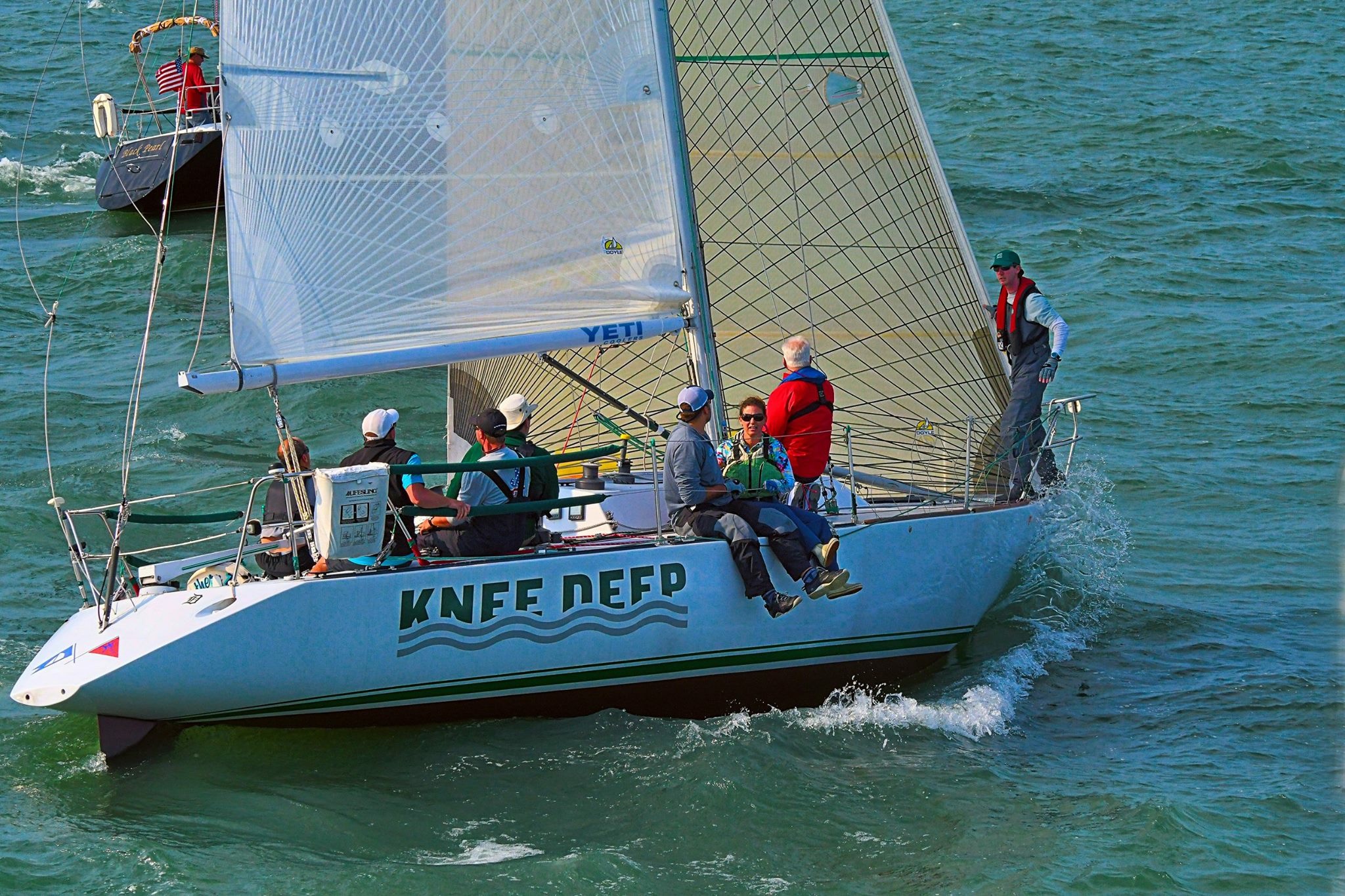 Evan Wilkins and crew on Knee Deep.