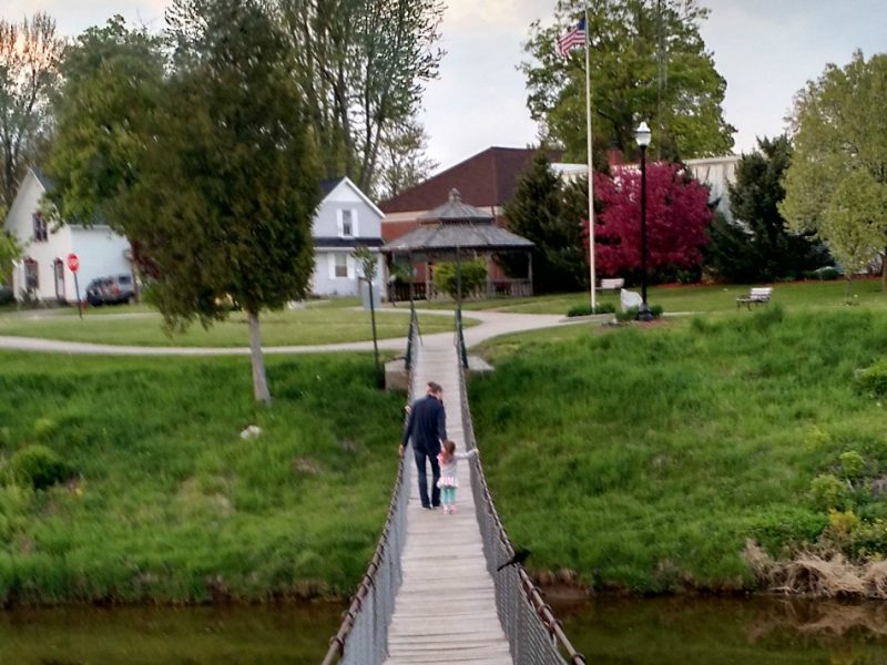 The Croswell swinging bridge