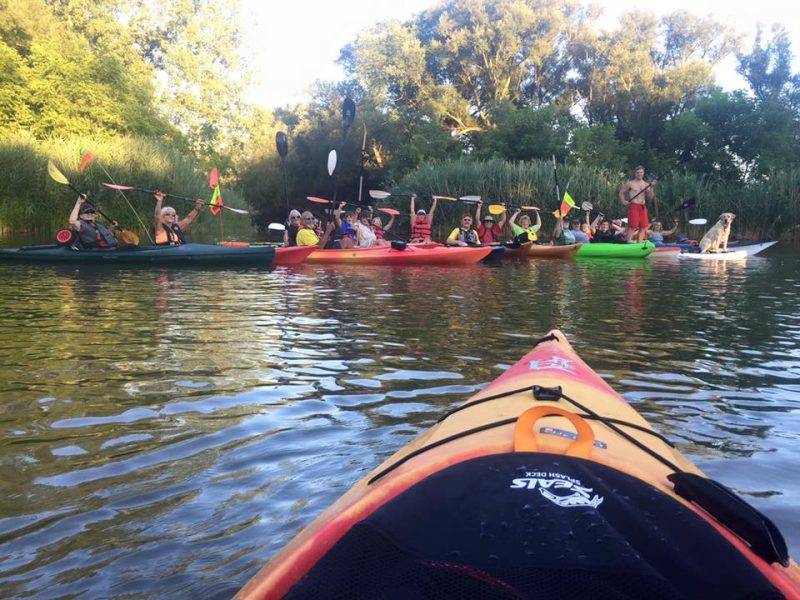 Paddlers explore a river in St. Clair County.