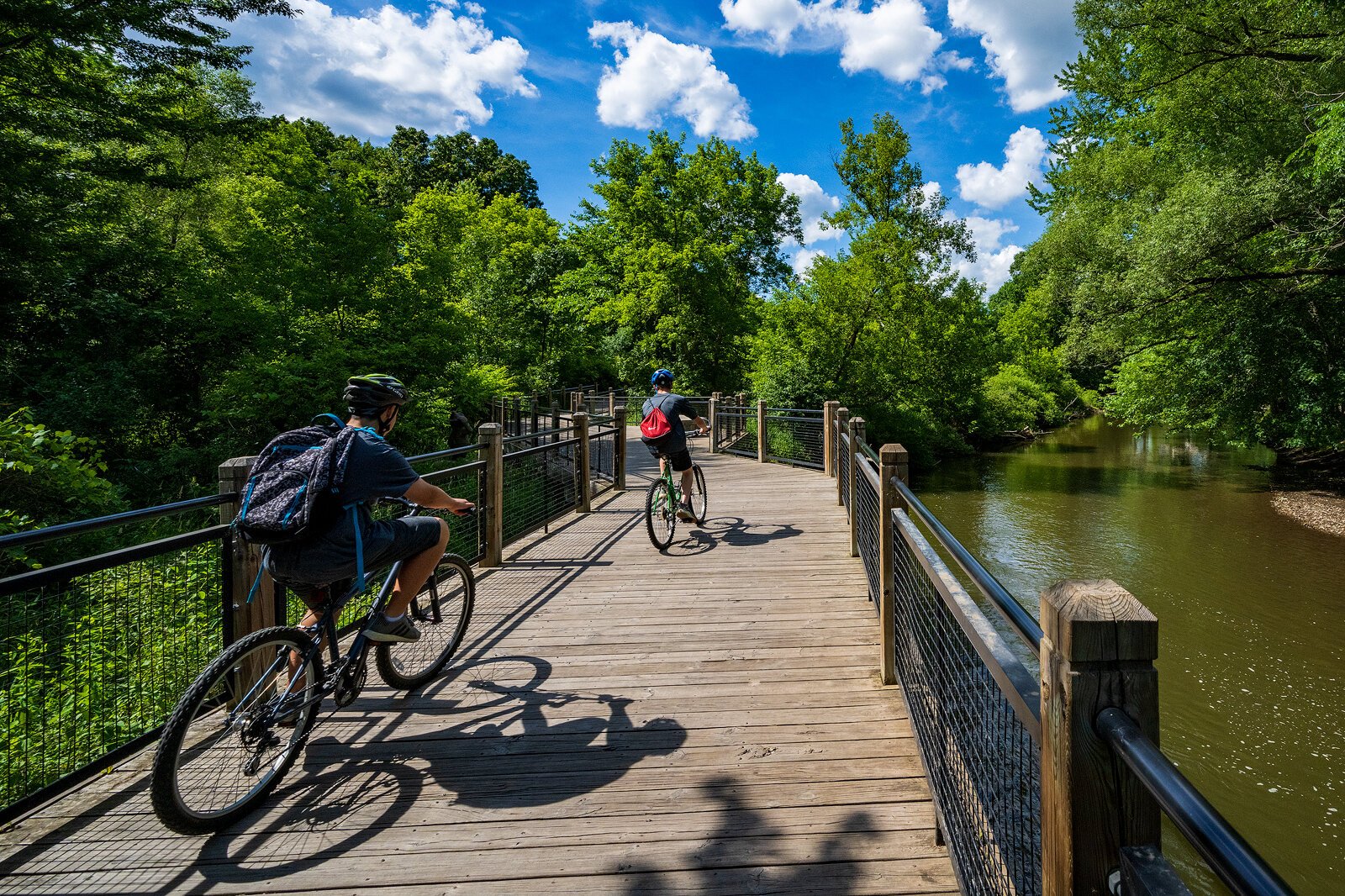 The Border-to-Border Trail between Dexter and Hudson Mills Metropark.