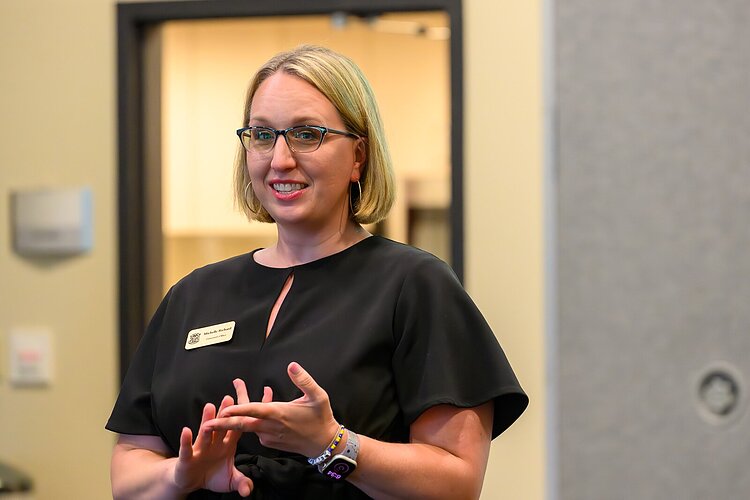 Michelle Richard at PreK For All listening session in Ypsilanti.