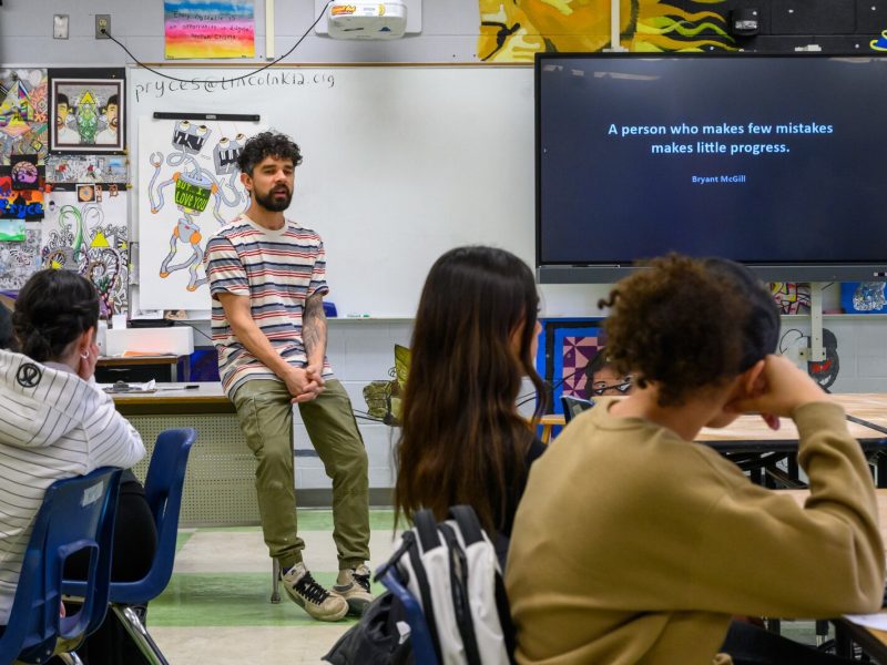 Art teacher Steven Pryce teaches at Lincoln High School in Augusta Township.