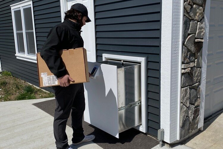 The Receptor securely receives packages and deliveries.