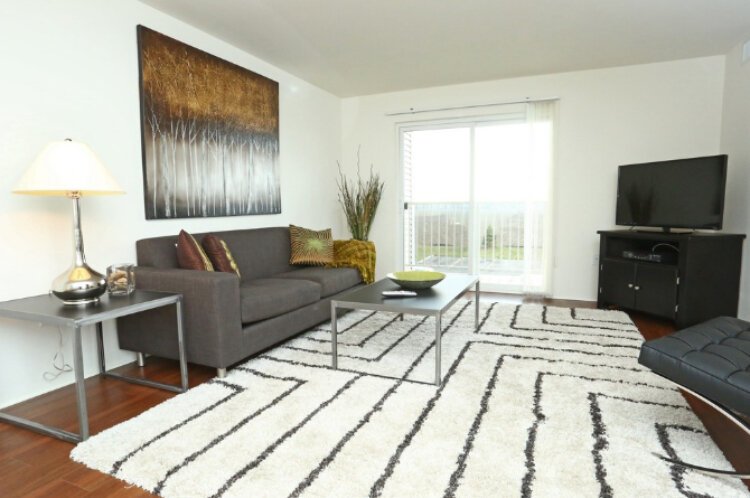 Apartments are open concept in the living space.