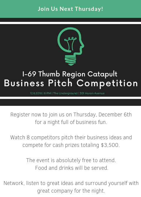 Come hear some strong business pitches from local entrepreneurs.