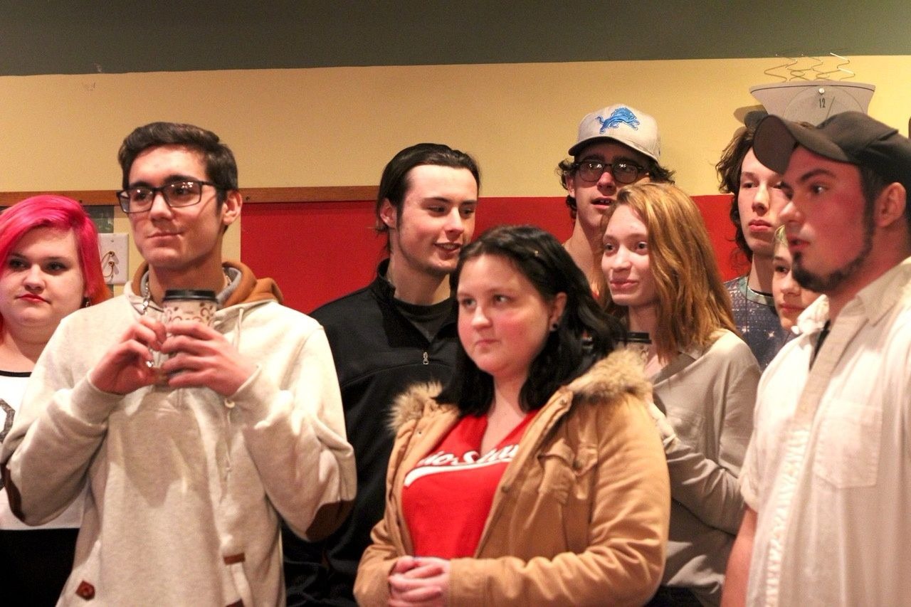 Teens listen eagerly to the next steps for the River Rec Teen Zone.