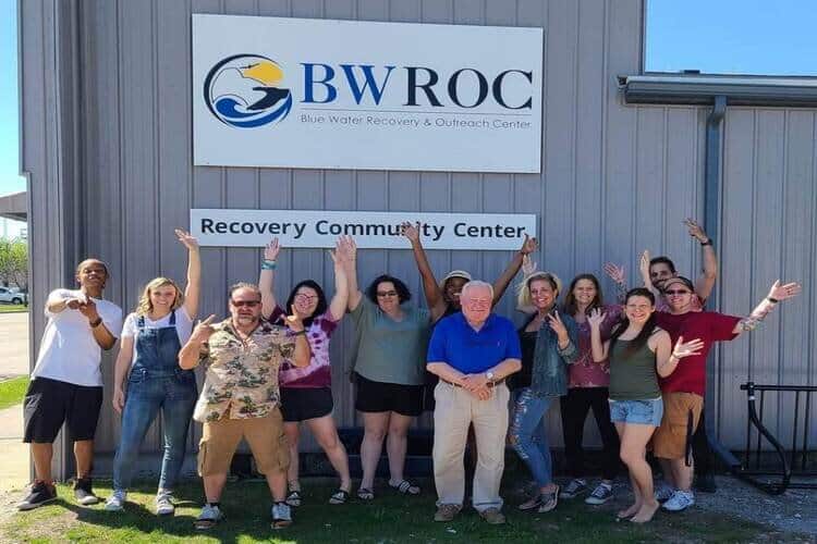 Recovery coaches gathering together at the Blue Water Recovery and Outreach Center for a week-long recovery coaching certification
